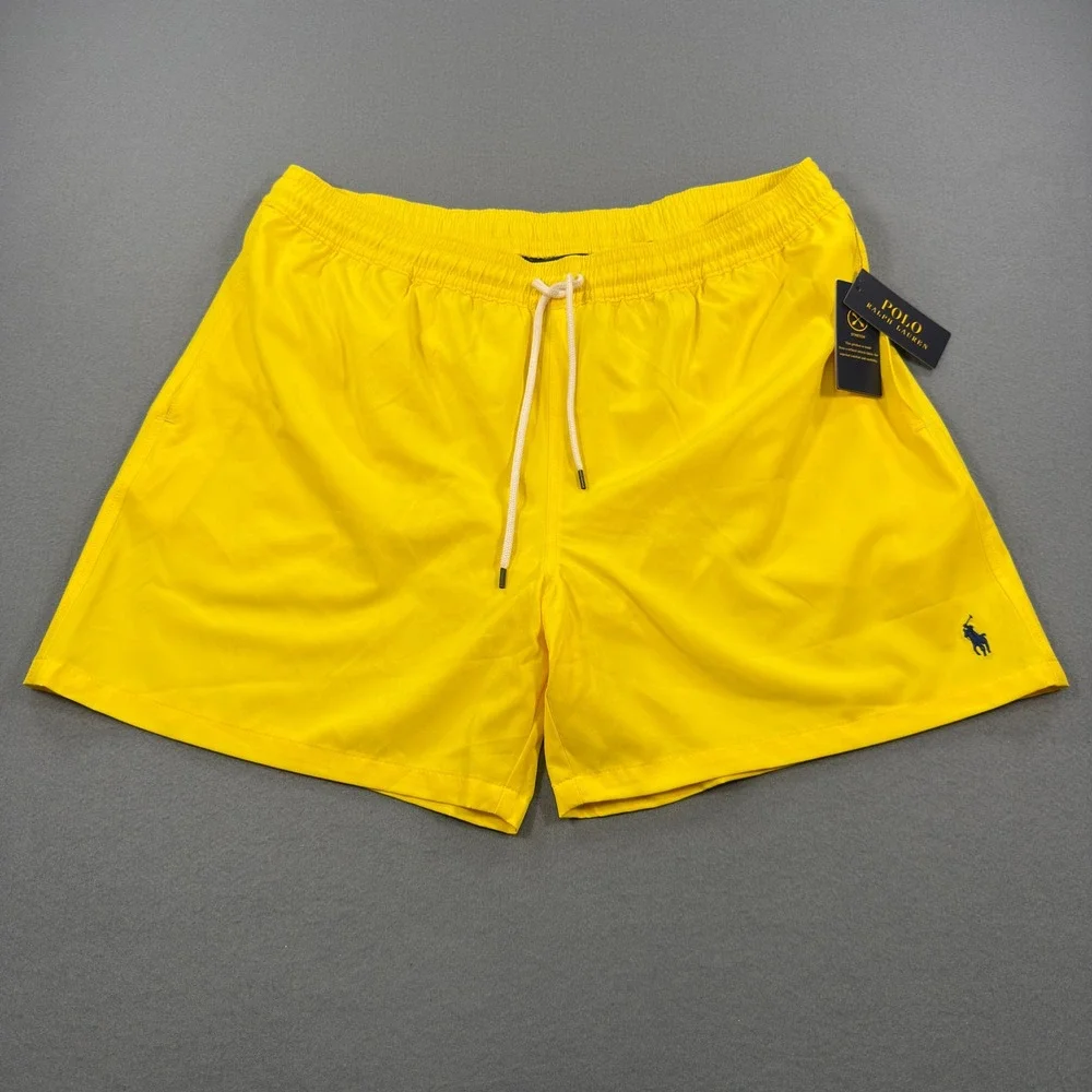 Polo Ralph Lauren Mens XXL Yellow Traveler Swim Trunks NWT